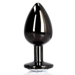 Ouch! Bijou anal Round Gem M 7 x 3.3 cm Noir-transparent